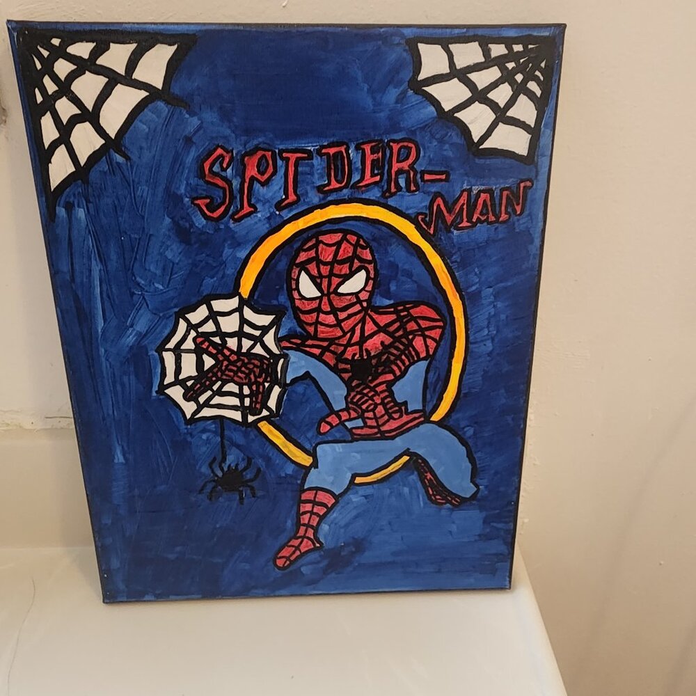 Hand painted Spiderman canvas